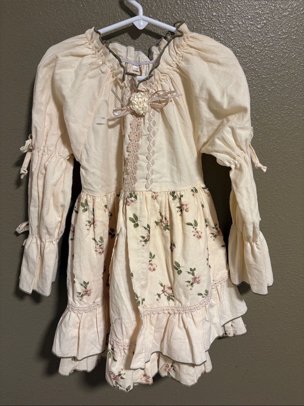 Cottagecore Floral Ruffle Dress – Pure Cotton Long Sleeve Coquette Aesthetic